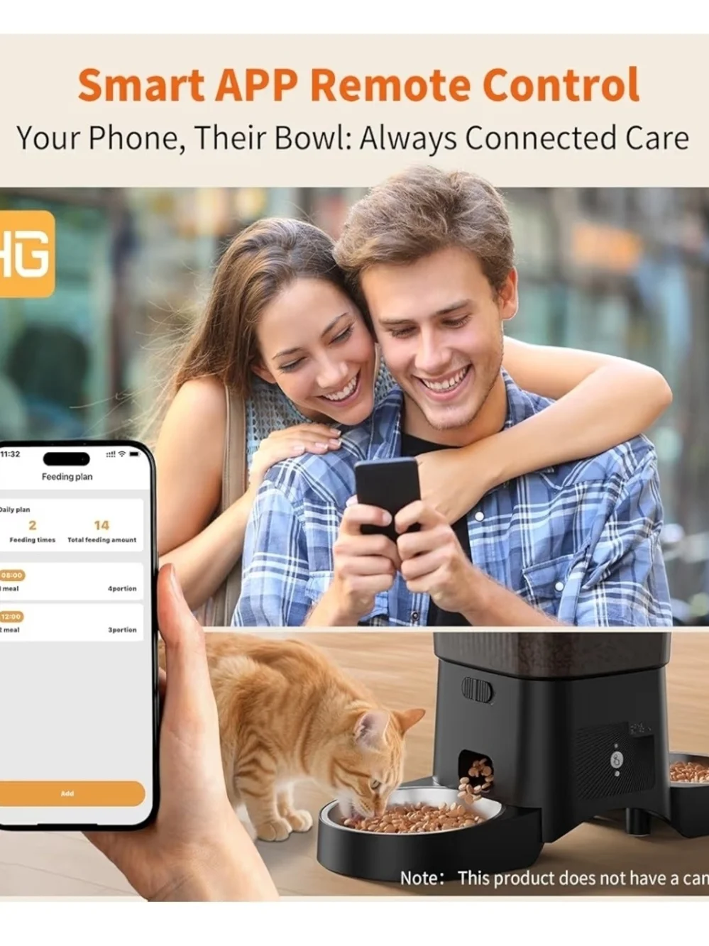 Automatic Pet Feeder in Black and Smoke